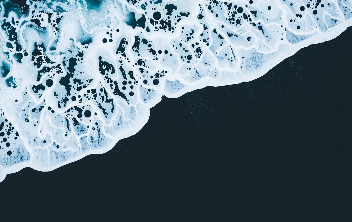 Volcanic shore texture representing raw technological foundation